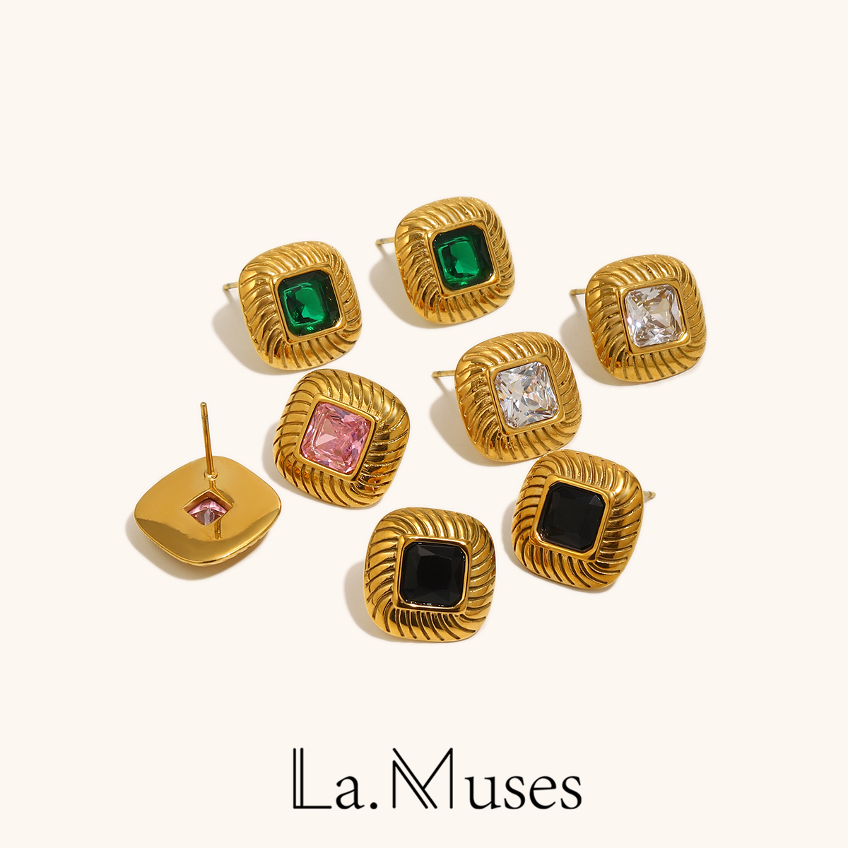 Vintage Fashion La - La. Muses Klassische Vintage quadratische Zirkon