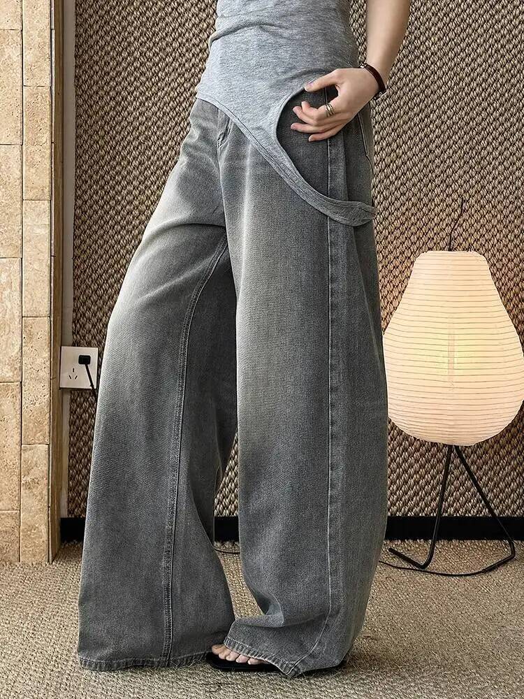 Graue Denim-Jeans mit Hoher Ta – Vintage Fashion Build Bewertung und Preis