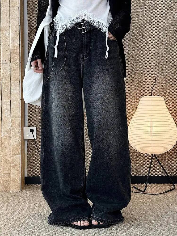 Graue Denim-Jeans mit Hoher Ta – Vintage Fashion Build Bewertung und Preis